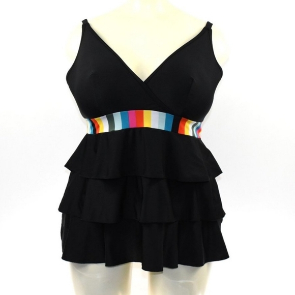 Cacique Rainbow Striped Swimsuit - Picture 6 of 15